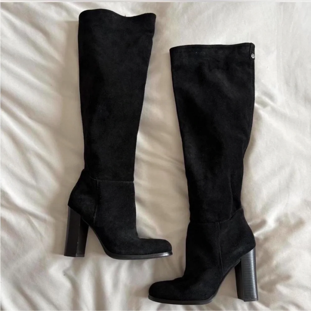 Sam Edelman Black Suede Knee High Boots